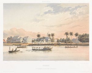 Casa del governo e piazza a Paramaribo (serie: Gezichten uit Neerland