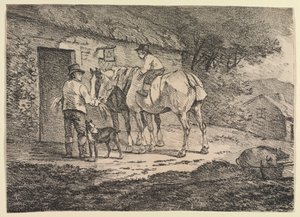 Specimens of Polyautography: Cavalli alla porta di un cottage da near the Policoro Painter (South Italian, Lucanian, active c. 400 BC)