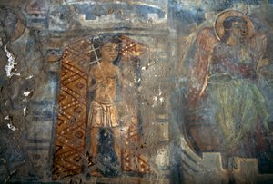 Angelo, affresco nella chiesa di Plemeniana, Creta, Grecia da Theodore Charles Ange Coquelin