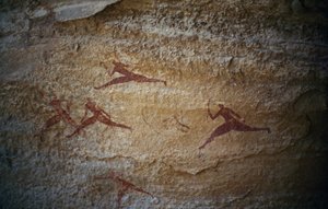 Arcieri in corsa, pittura rupestre, Tassili n
