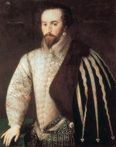 Ritratto di Sir Walter Raleigh (1554 - 1618). Dipinto attribuito a Federico Zuccaro (o Zuccari) (1549 - 1609). 1588. Londra, National Portrait Gallery. da or Zuccaro Federico Zuccari