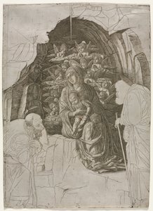 Vergine e Bambino nella Grotta da probably by the so called Premier Engraver