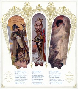 Addestramento militare francese, caricatura del Re Haakon VII di Norvegia e immigrati marocchini in Francia