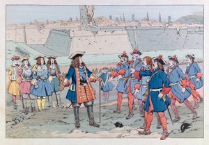 Illustrazione tratta dal libro Les epees de France: Il maresciallo di Villars riprende la città di Douai da pseudonym for Onfray de Breville Jacques Job