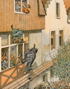 Storia del Belgio: la defenestrazione dei patrizi scabini di Lovanio nel 1419 da pseudonym for Onfray de Breville Jacques Job