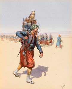 Jacques Marie Gaston Onfroy de Breville detto JOB (1858-1931) - Le Zouzou (Zouave in spedizione nel deserto), Collezione privata