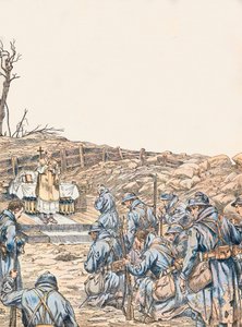Messa in una trincea durante la Prima Guerra Mondiale