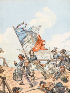 Napoleone Bonaparte al ponte di Arcole nel 1796, Collezione Privata da pseudonym for Onfray de Breville Jacques Job