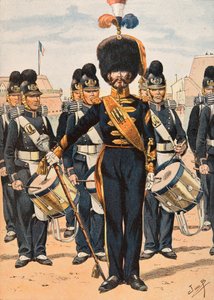 Jacques Marie Gaston Onfroy de Breville dit JOB - Uniforme delle truppe francesi di tutti i tempi: Tamburino Maggiore delle Squadre della Flotta (1837), Collezione Privata da pseudonym for Onfray de Breville Jacques Job