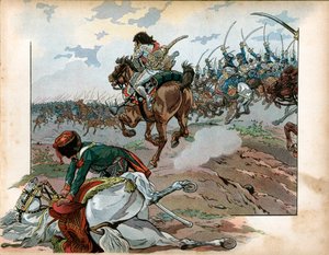 Joachim Murat (1767-1815) carica con i suoi uomini alla battaglia di Heilsberg il 10 giugno