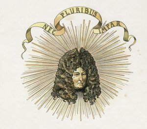 Ritratto del re Luigi XIV (1638-1715) con il suo motto in latino 