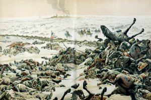 Campagna di Prussia e Polonia: il giorno dopo la vittoria di Eylau, Napoleone I visita il campo di battaglia da pseudonym for Onfray de Breville Jacques Job