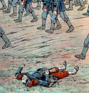 Prussiani che invadono la Francia: soldato francese morto da pseudonym for Onfray de Breville Jacques Job