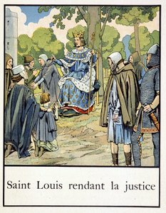 San Luigi rende giustizia - in "Petite histoire de France" di Jacques Bainville, ed. Mane da pseudonym for Onfray de Breville Jacques Job