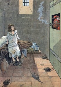 Scena della storia della Francia in giocattoli: Rivoluzione francese. Il Delfino di Francia Luigi XVII (1785-1795) nella prigione del tempio. in 