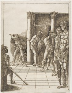 La Flagellazione di Cristo, con il Pavimento da school of Andrea Mantegna