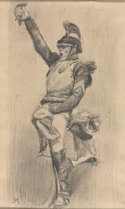 Soldato con braccio alzato da studio of A. W. A. Plâté Studio (Ceylonese)