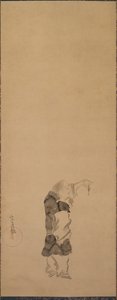 Kenshu, monaco con gambero da studio of Tawaraya Sōtatsu
