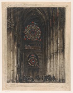 Vista delle finestre a rosa della Cattedrale di Reims da unknown (signed by artist)