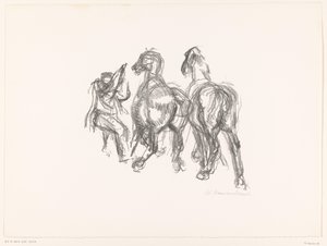 Uomo e cavalli da unknown (signed by artist)