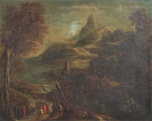 Paesaggio con staffage biblico
