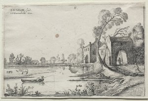 Paesaggio con un fiume e una portineria, 1614 da van de Velde Esaias