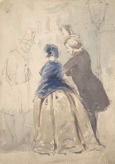 Scena di strada da Vanity Fair, con Amelia, George Osborne e Dobbin da Jerry Barret
