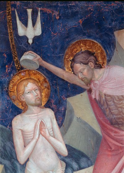 San Giovanni Battista battezza Cristo (dettaglio) da Lorenzo da  Sanseverino