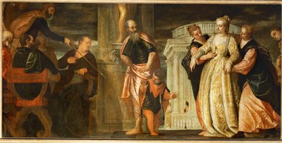 Ester davanti ad Assuero (dipinto su tela) da (1528-88) Veronese