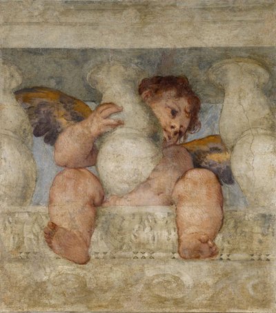 Angelo seduto su una balaustra da Veronese