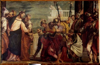 Gesù Cristo e il centurione. Il centurione di Cafarnao implorò Gesù di guarire il suo servo paralizzato. da Veronese