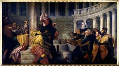 Gesù parla ai dottori. Dipinto di Paolo Veronese (1528-1588) da Veronese
