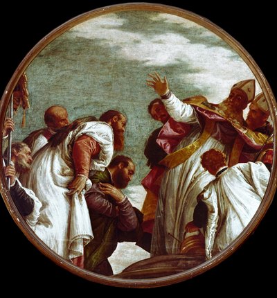 San Nicola riceve il tributo del chierico di Mira da Veronese