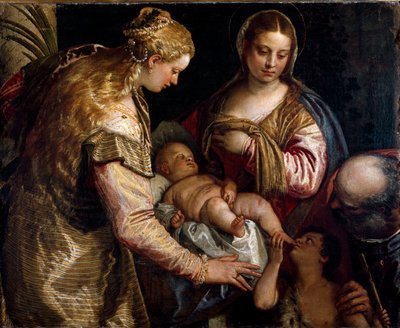 La Sacra Famiglia con Santa Barbara e San Giovanni Battista da Veronese