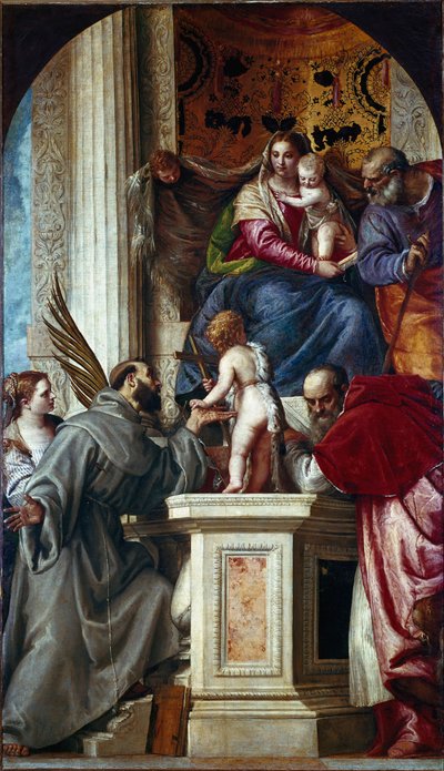 La Sacra Famiglia con Santi (Sacra Conversazione nota come Pala di San Zaccaria) da Veronese