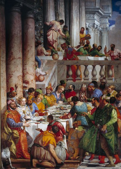 Le nozze di Cana (dettaglio: Il pasto dei principi) da Veronese