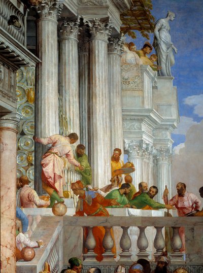 Le nozze di Cana, dettaglio: colonne e balcone da Veronese