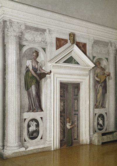 Vista della sala a crociera, circa 1561 (affresco) da Veronese