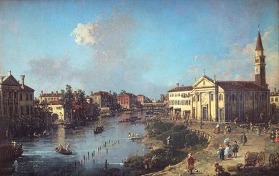 Dolo sul Brenta, con Chiesa di San Rocco e Villa Zanon-Bon da Canaletto