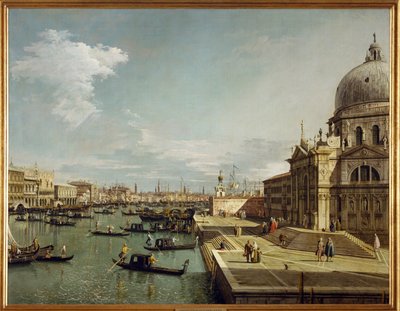 Ingresso al Canal Grande e alla chiesa Maria Salute di Venezia (dipinto su tela) da (1697-1768) Canaletto