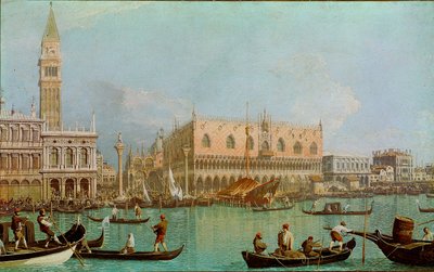 Il Molo con il Palazzo Ducale del bacino di San Marco. Veduta di Venezia, Palazzo Ducale e Piazza San Marco presa dal Canal Grande da Canaletto