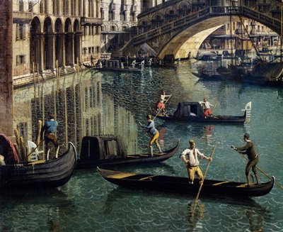 Il Ponte di Rialto a Venezia (dettaglio) da Canaletto