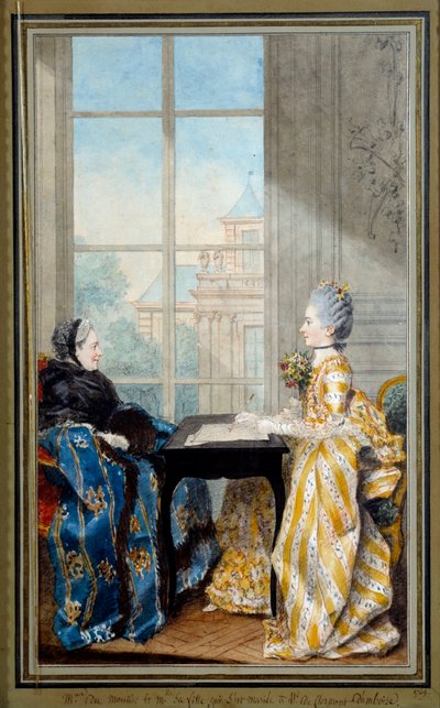 Ritratto di Madame du Moutier e Mademoiselle La Ville da Carmontelle