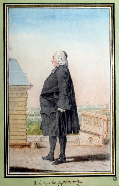 Ritratto di Monsieur il decano del capitolo di Saint Cloud Acquerello di Louis Carrogis detto Carmontelle (18° secolo) Chantilly, Museo Condé da Carmontelle