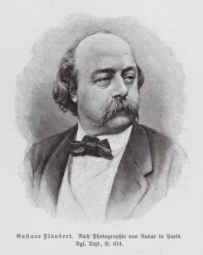 Gustave Flaubert, romanziere francese (incisione) da (1820-1910) (after) Nadar
