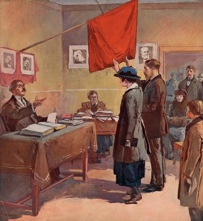 Matrimonio civile celebrato da un commissario provinciale nella Russia sovietica sotto l