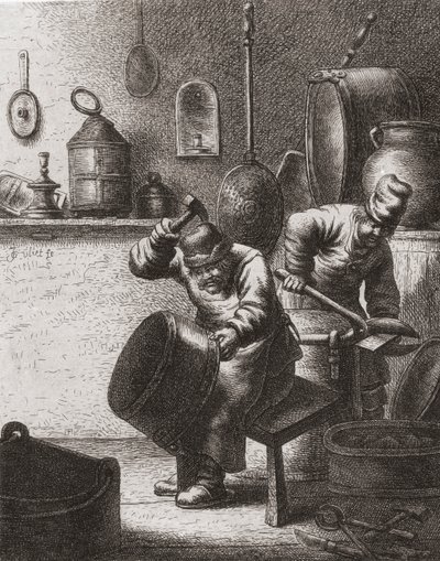 Rameggeri al lavoro nel XVII secolo da (after) Dutch School