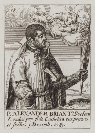 Alexander Briant, gesuita inglese e martire cattolico (incisione) da (after) English School