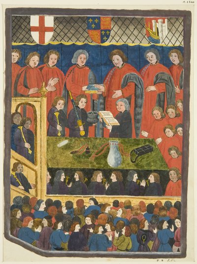 Copie di illustrazioni dal Calendario di Ricart - La cerimonia del giuramento del sindaco di Bristow da (after) English School