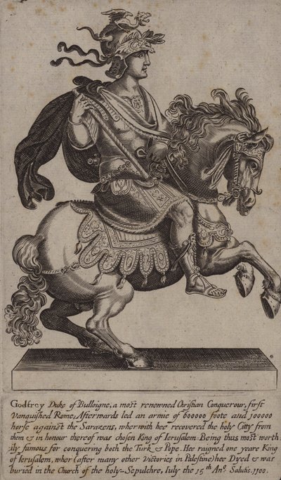 Goffredo di Buglione, cavaliere francese, crociato e Re di Gerusalemme da (after) English School
